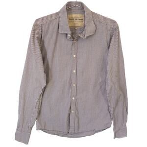 Scotch & Soda Shirt Mens L Brown Gingham Check Button Up Long Sleeve Prep Casual